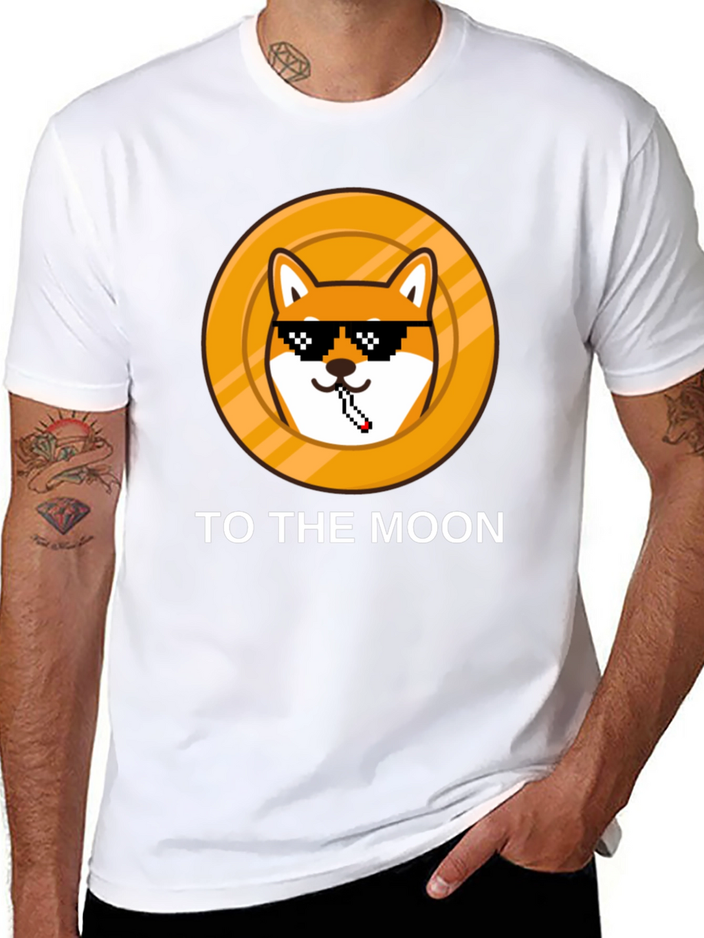 DogeCoin To The Moon Black T-Shirt