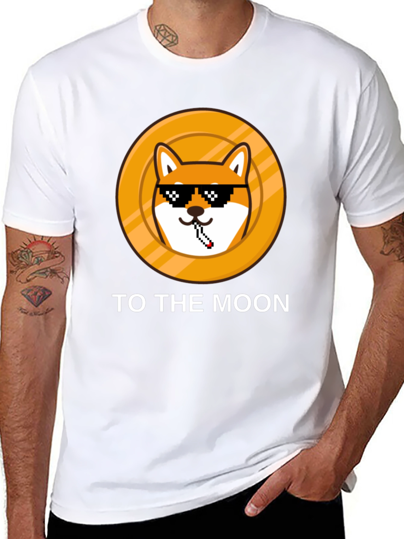 DogeCoin To The Moon Black T-Shirt