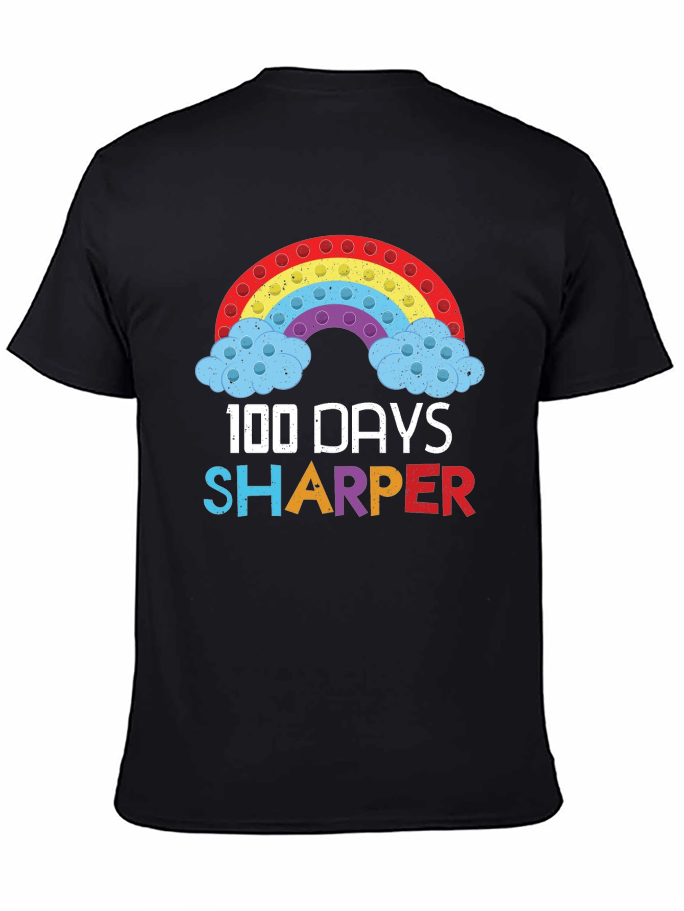 100 Days Sharper T-Shirt Rainbow Pop-It Design
