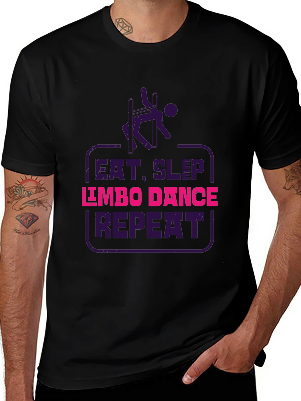 Eat Sleep Limbo Dance Repeat Black T-Shirt