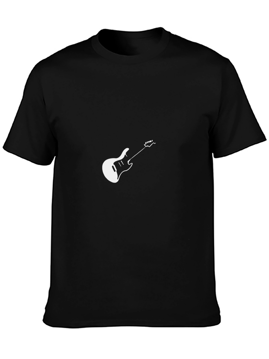 Guitar Graphic Tee - Black Cotton T-Shirt