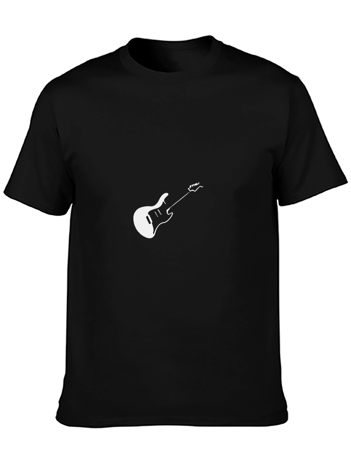 Guitar Graphic Tee - Black Cotton T-Shirt
