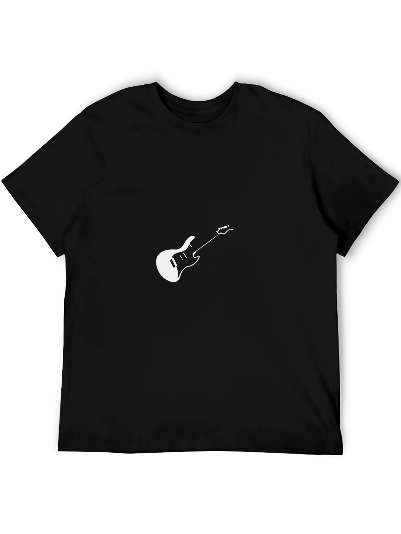 Guitar Graphic Tee - Black Cotton T-Shirt