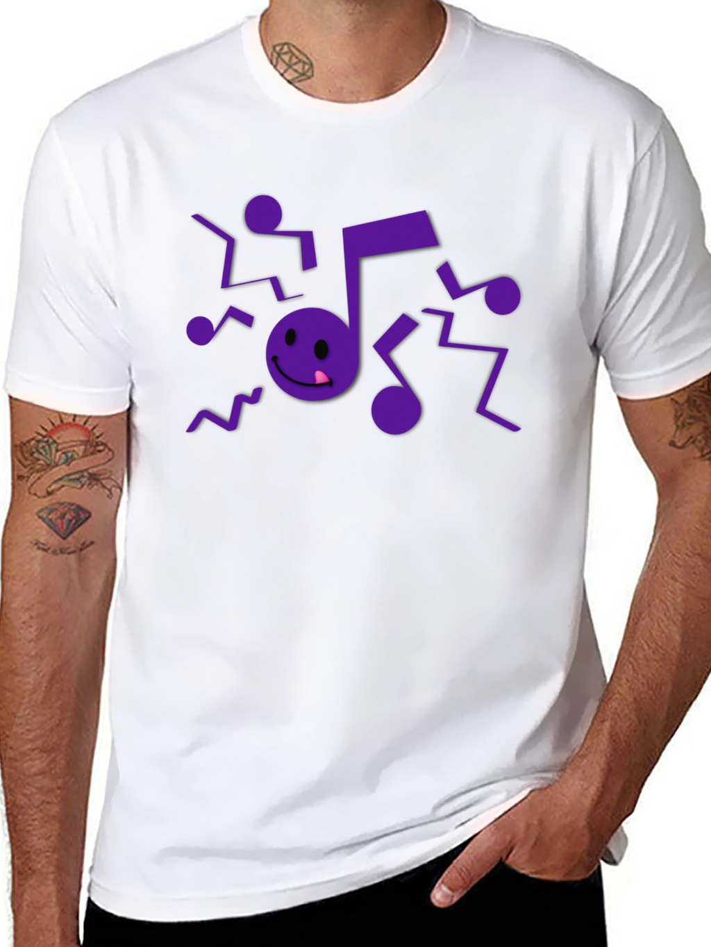 Musical Note Graphic Black T-Shirt