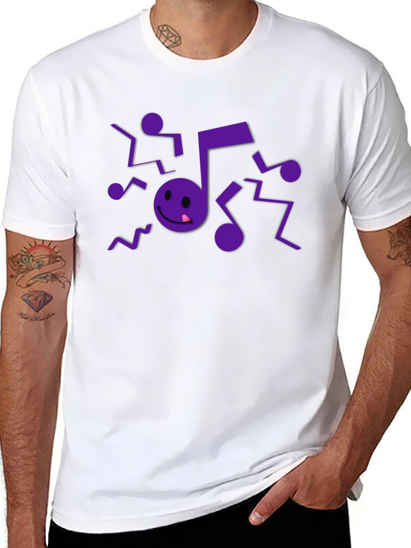 Musical Note Graphic Black T-Shirt