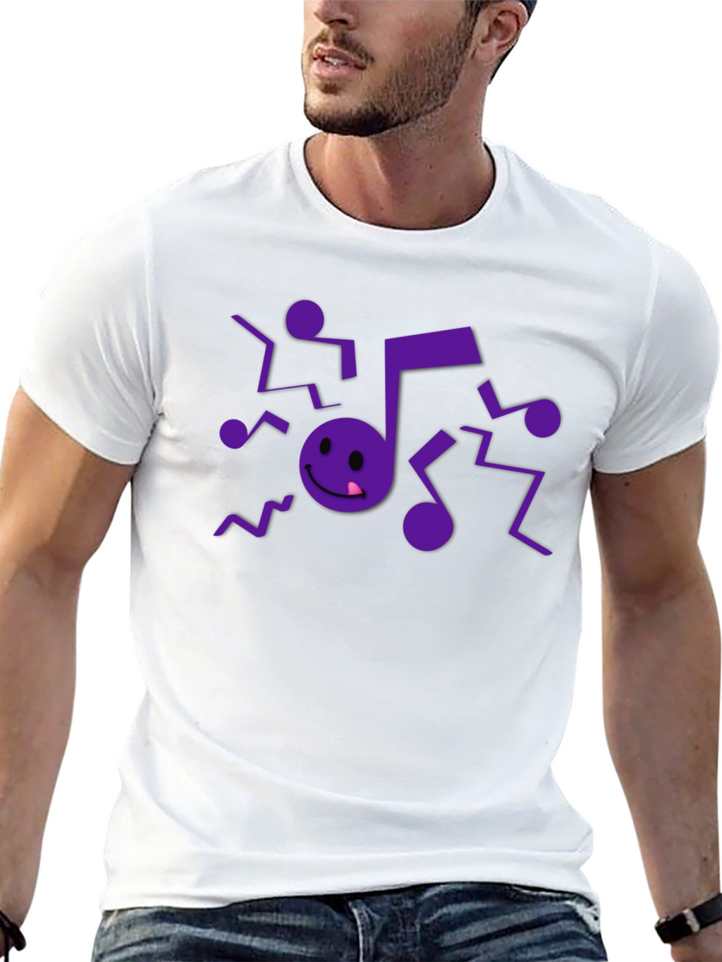 Musical Note Graphic Black T-Shirt