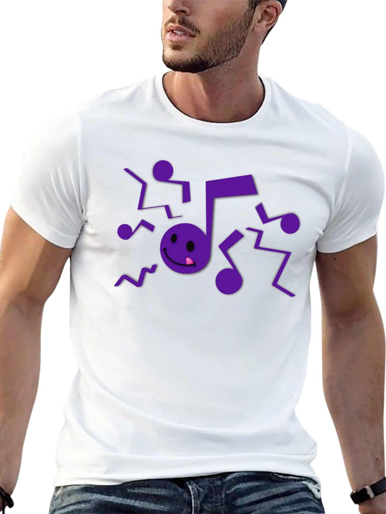 Musical Note Graphic Black T-Shirt