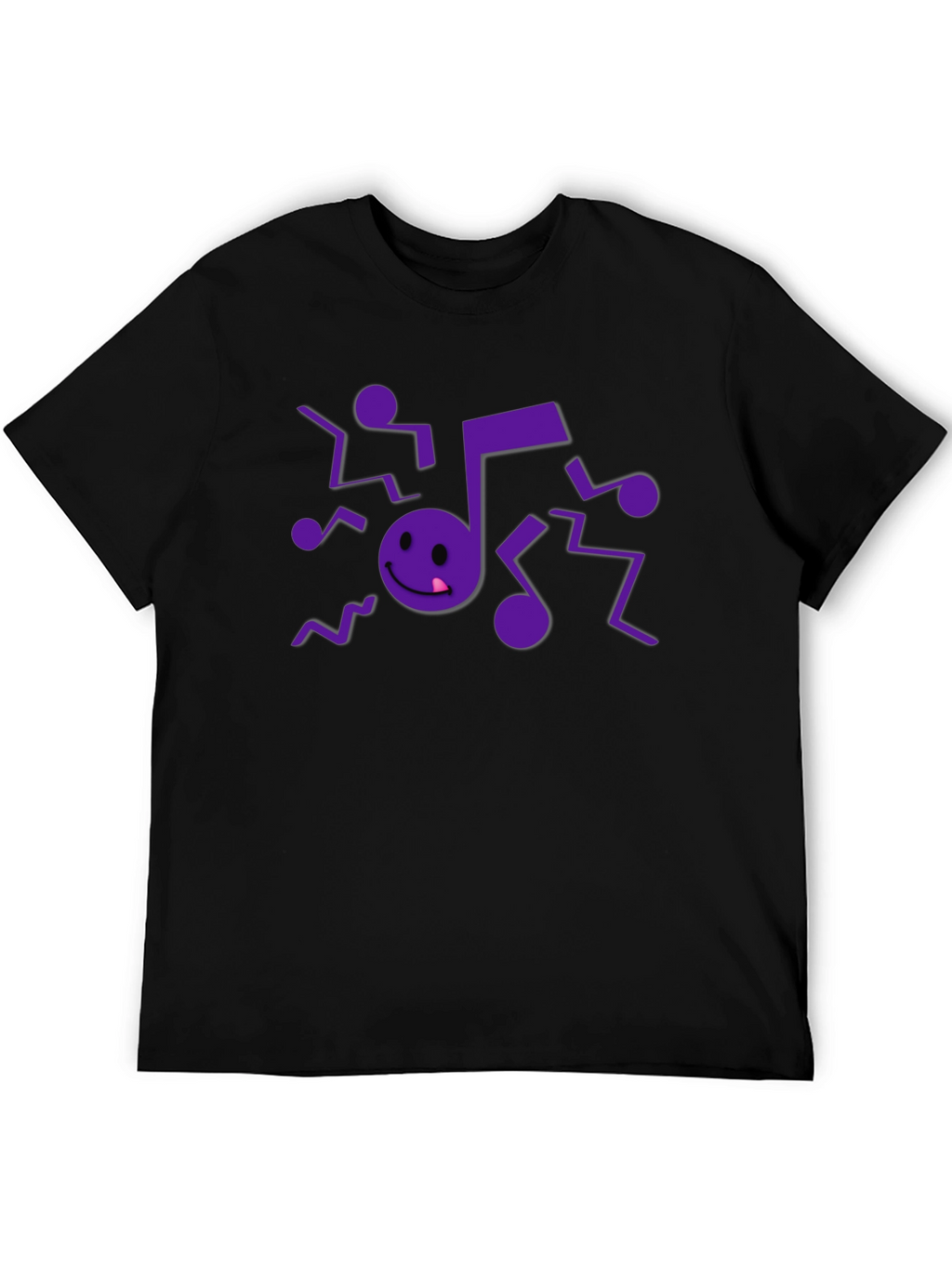 Musical Note Graphic Black T-Shirt