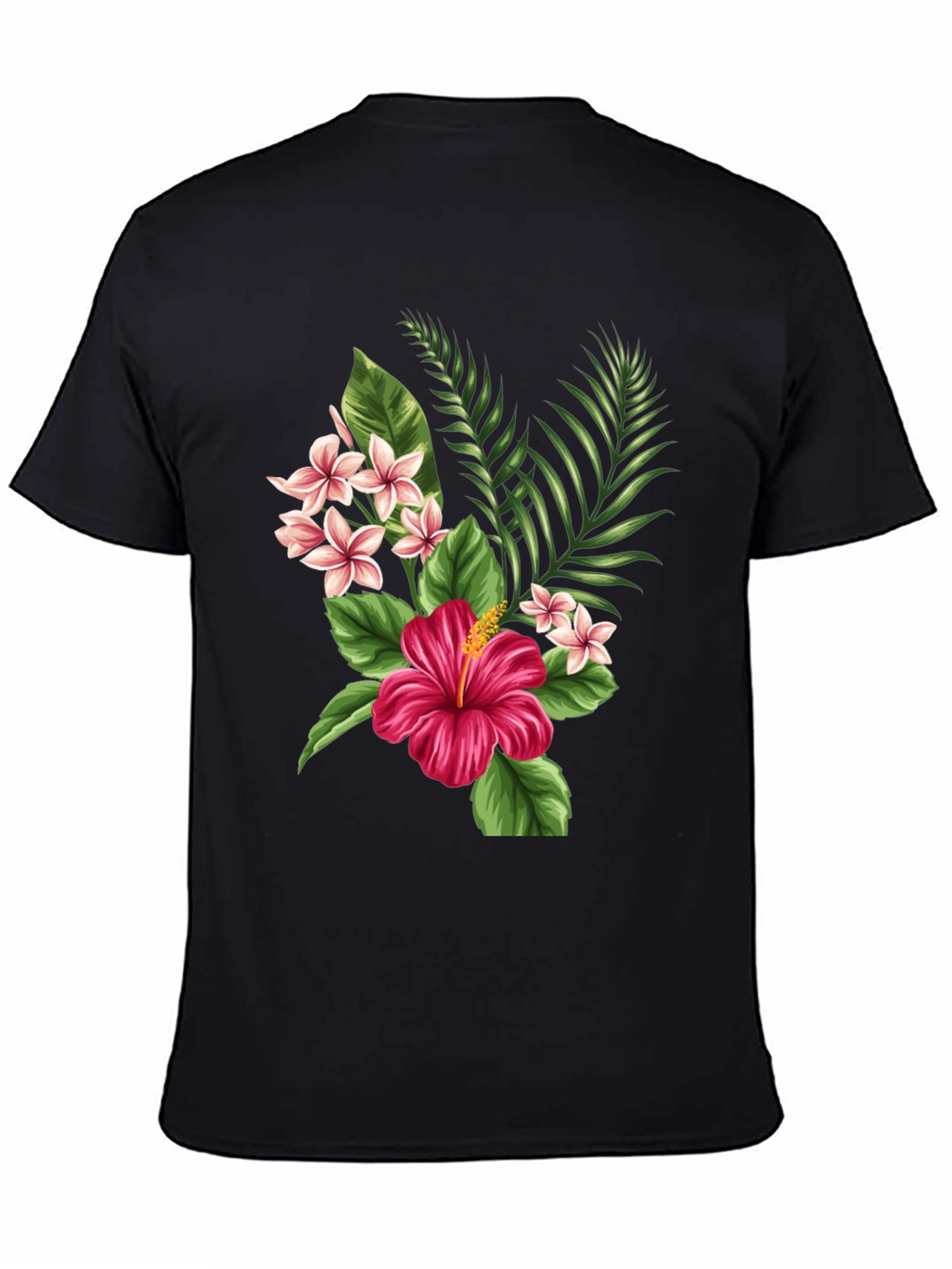 Tropical Floral Graphic Black T-Shirt