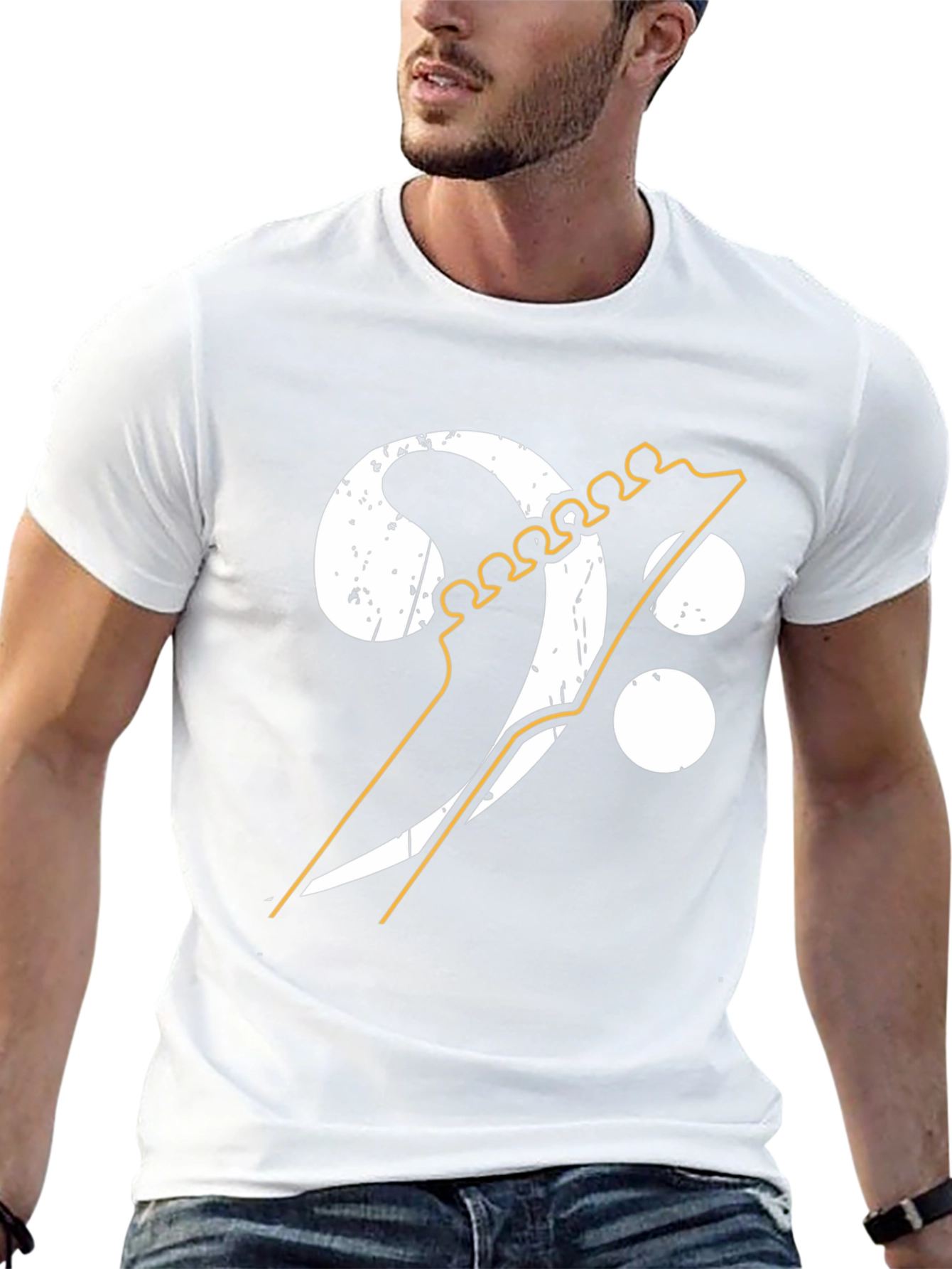 Bass Clef Guitar Graphic Tee - Music Lover Shirt