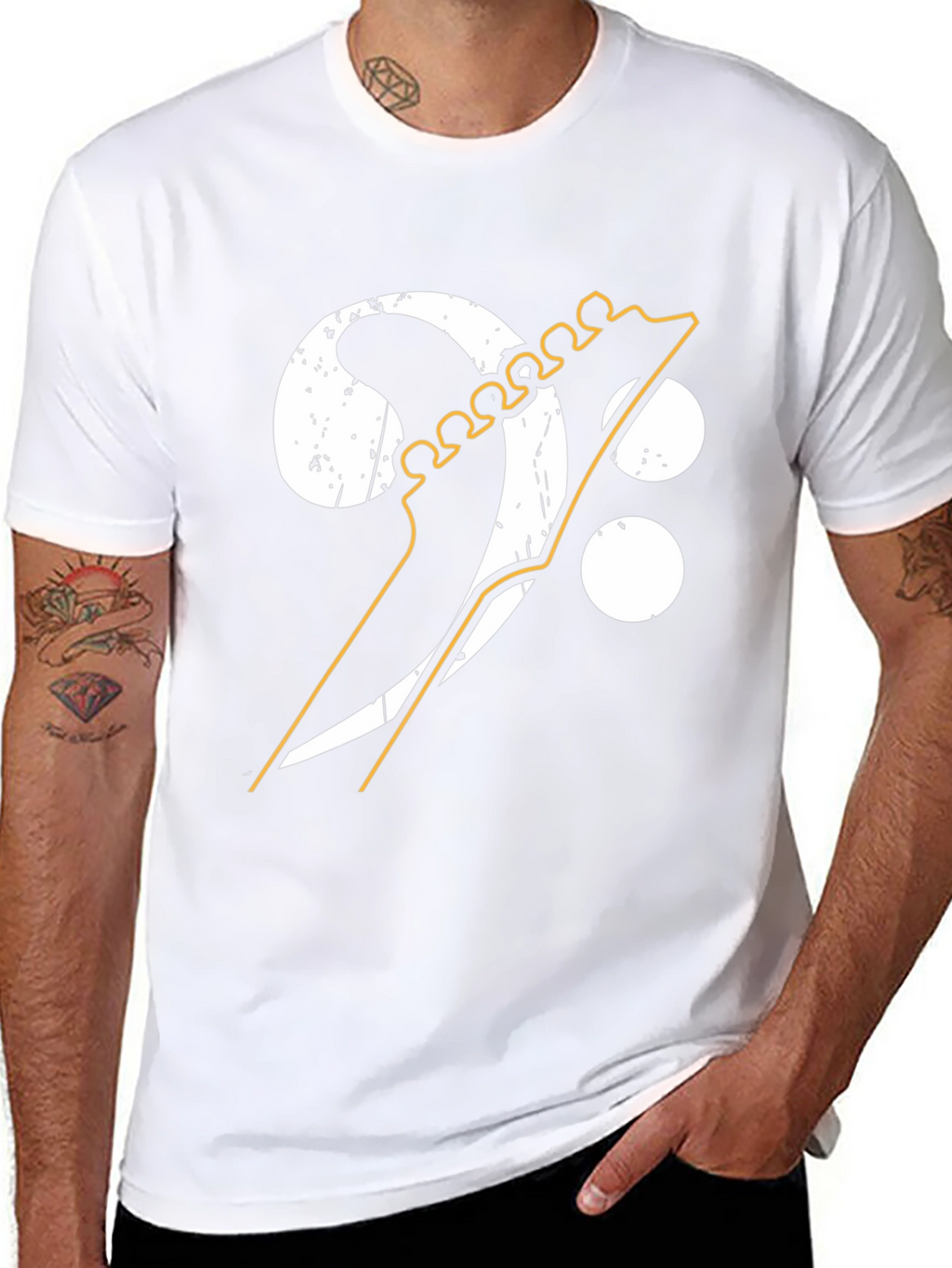 Bass Clef Guitar Graphic Tee - Music Lover Shirt