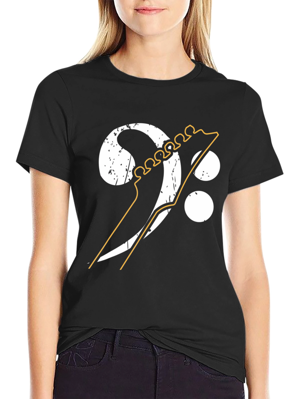 Bass Clef Guitar Graphic Tee - Music Lover Shirt