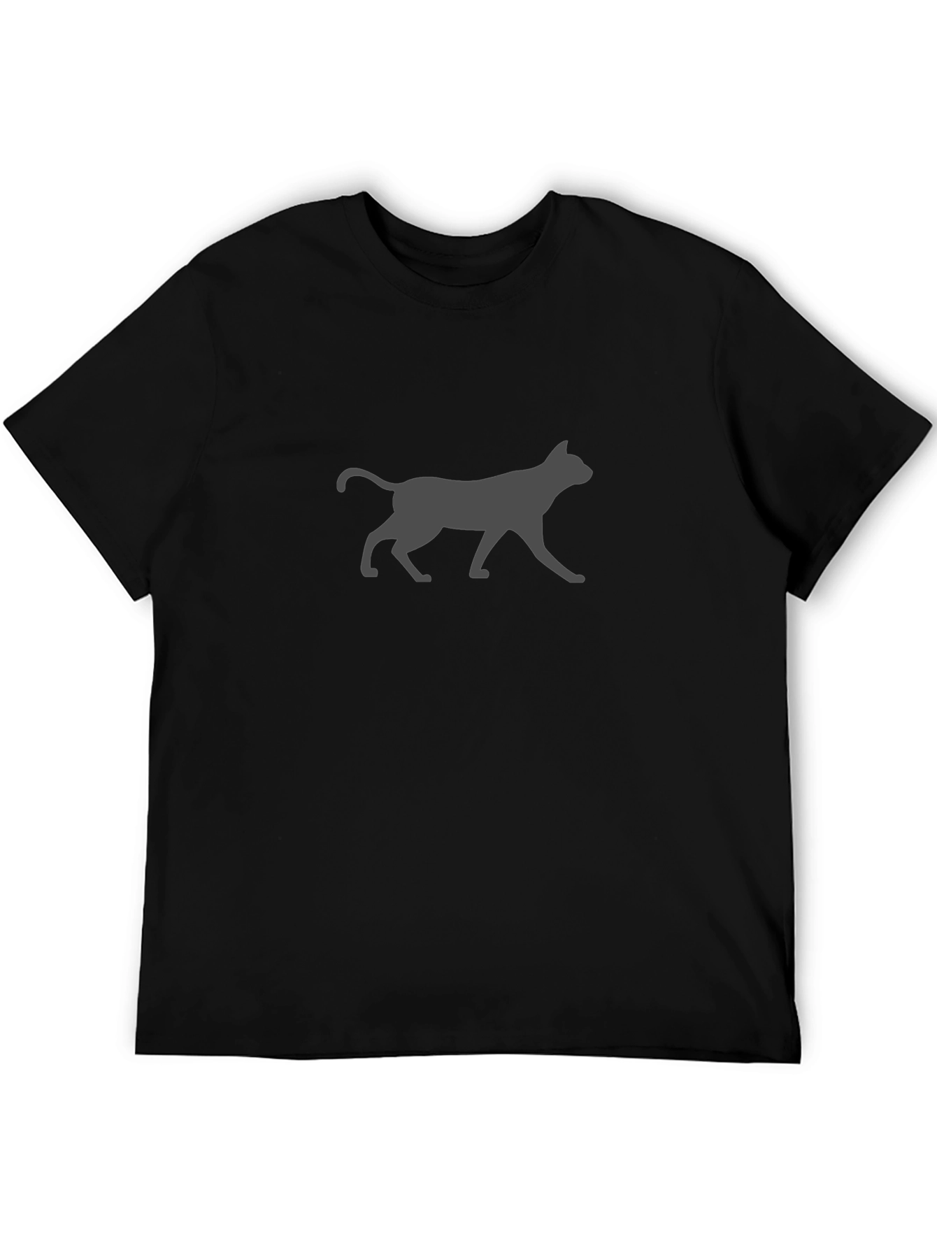 Mens Black Cat Silhouette Graphic Tee