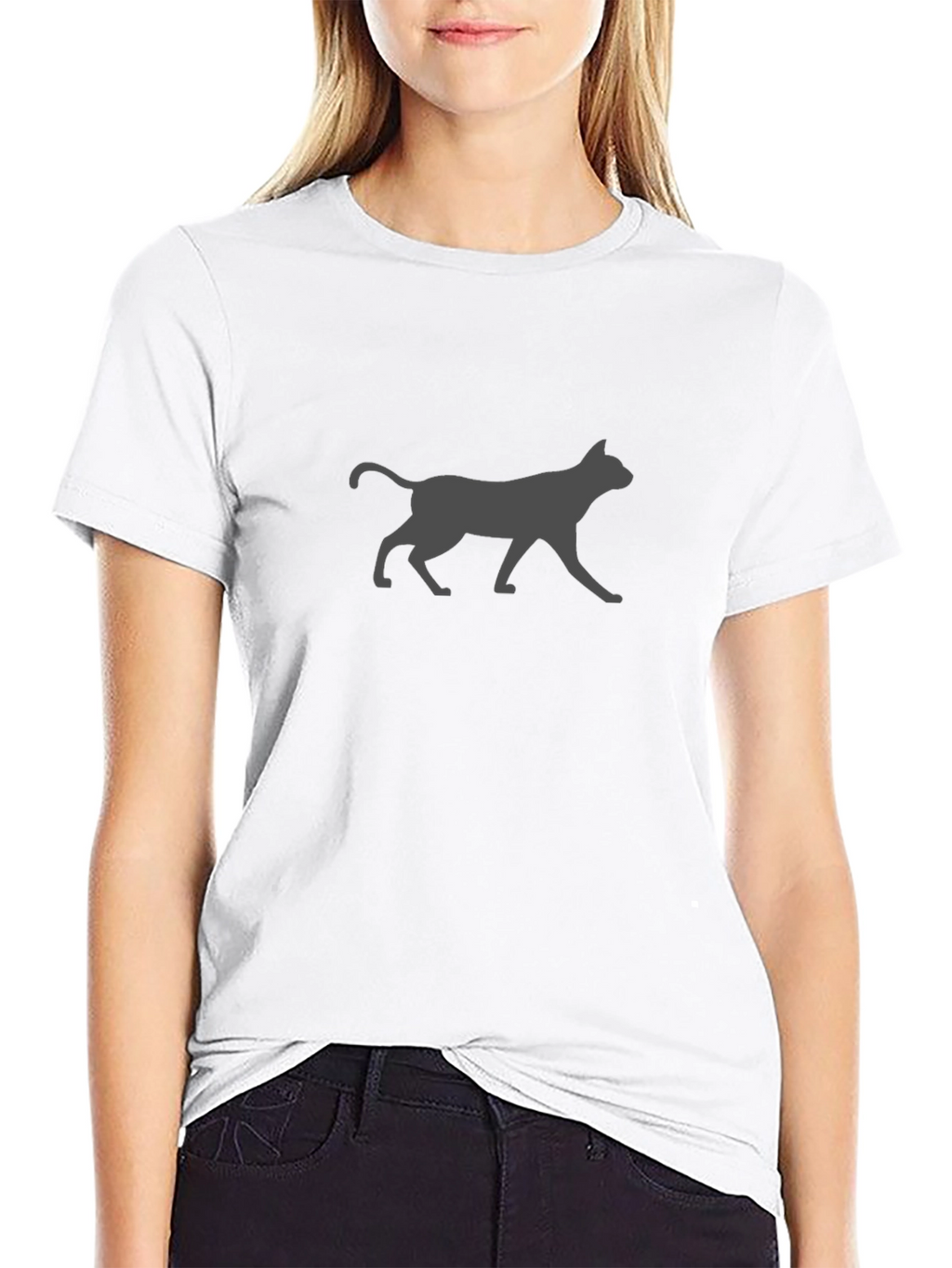 Mens Black Cat Silhouette Graphic Tee