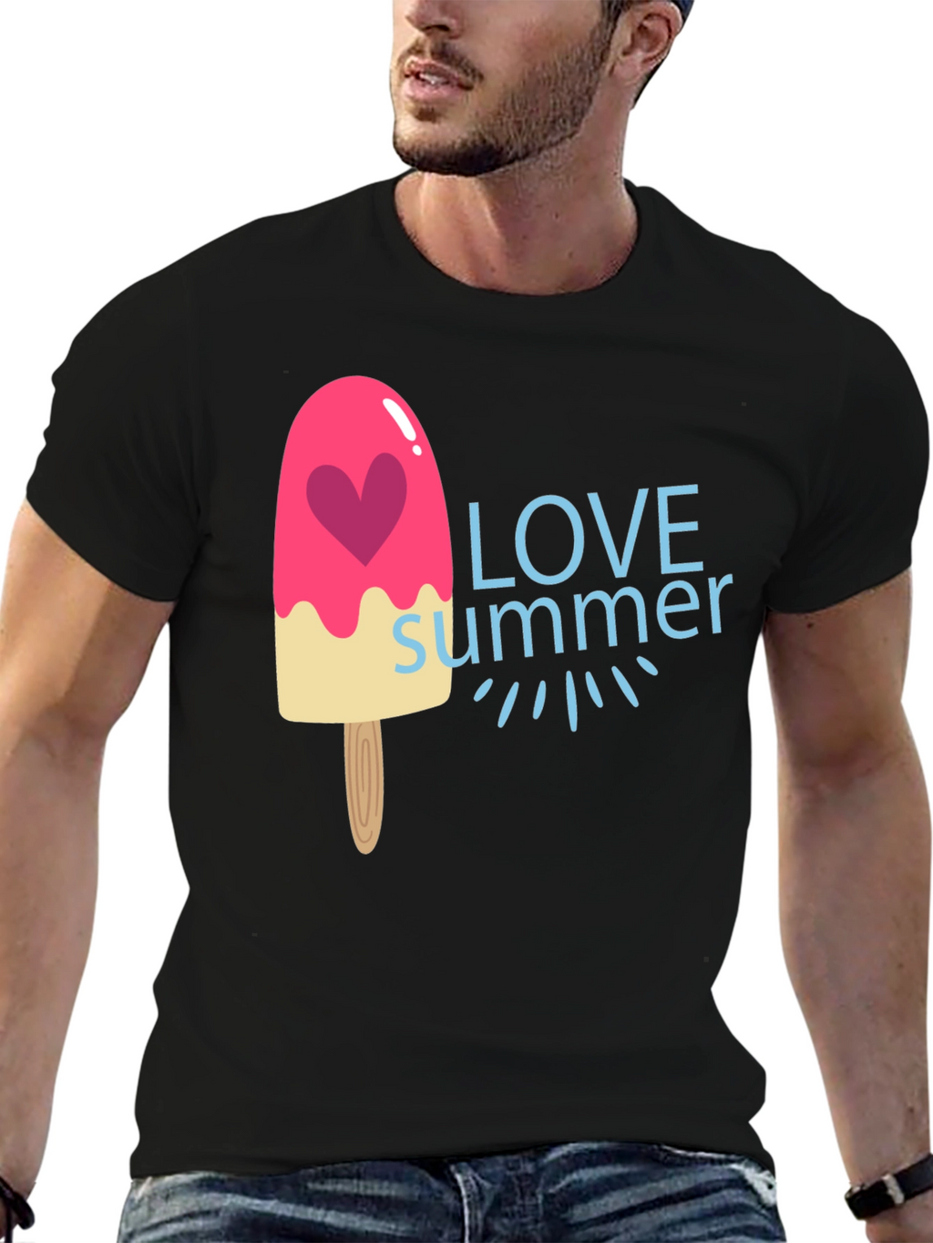 Love Summer Graphic Tee - Fun Ice Cream Design