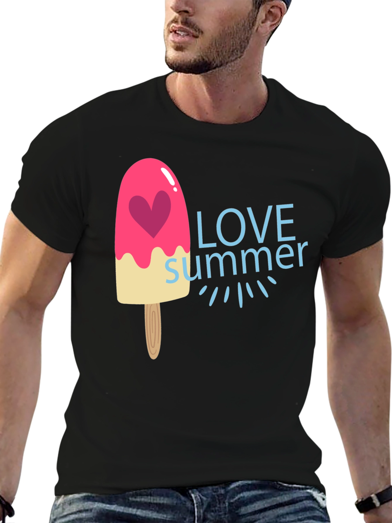 Love Summer Graphic Tee - Fun Ice Cream Design
