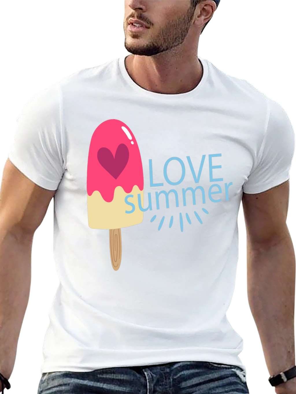 Love Summer Graphic Tee - Fun Ice Cream Design