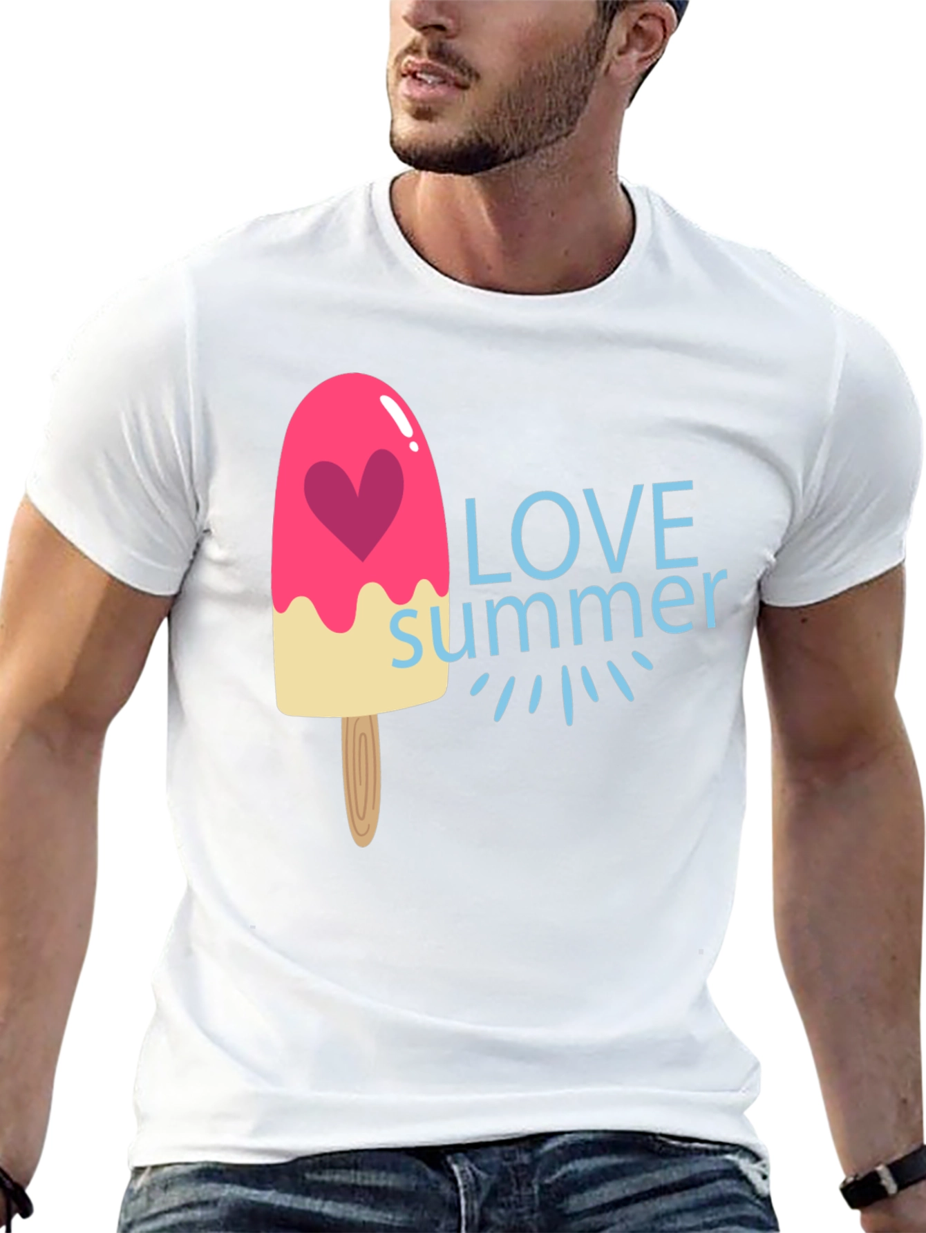 Love Summer Graphic Tee - Fun Ice Cream Design