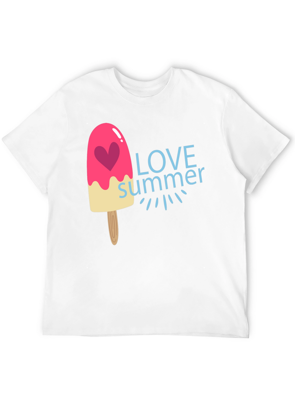 Love Summer Graphic Tee - Fun Ice Cream Design