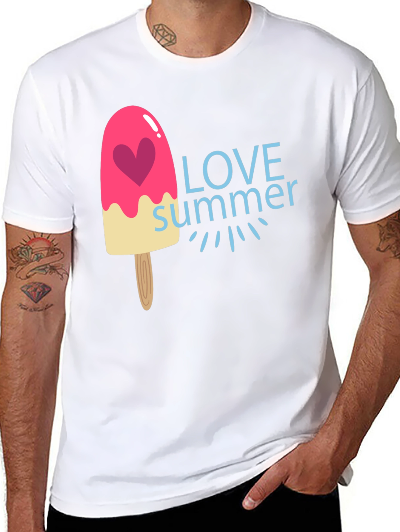 Love Summer Graphic Tee - Fun Ice Cream Design