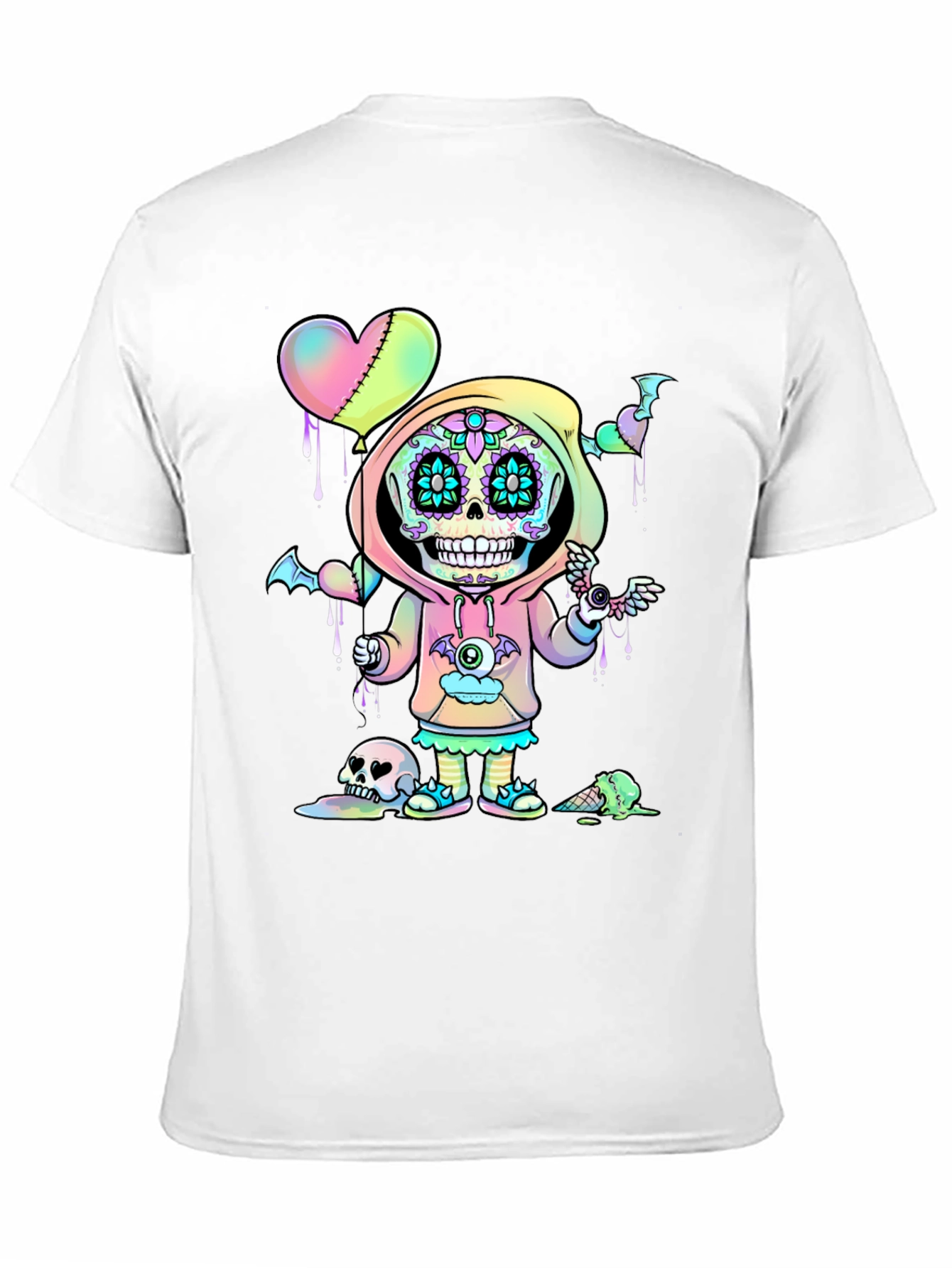 Sugar Skull Kid T-Shirt - Kawaii Pastel Goth Design