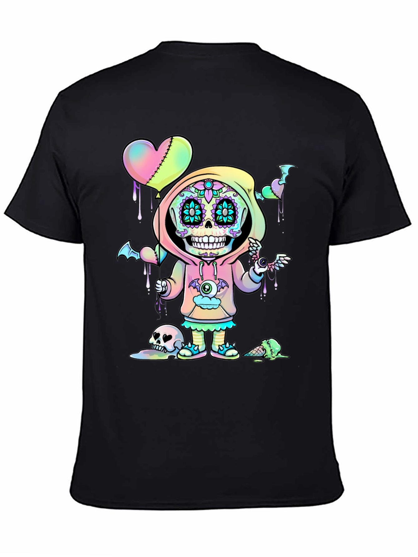 Sugar Skull Kid T-Shirt - Kawaii Pastel Goth Design