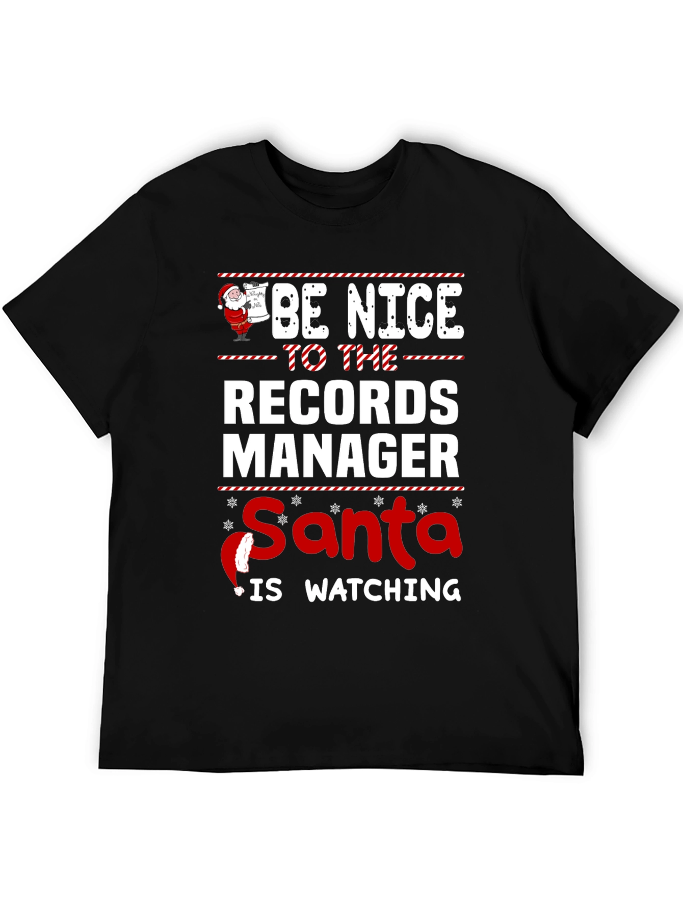 Be Nice To The Records Manager Santa T-Shirt