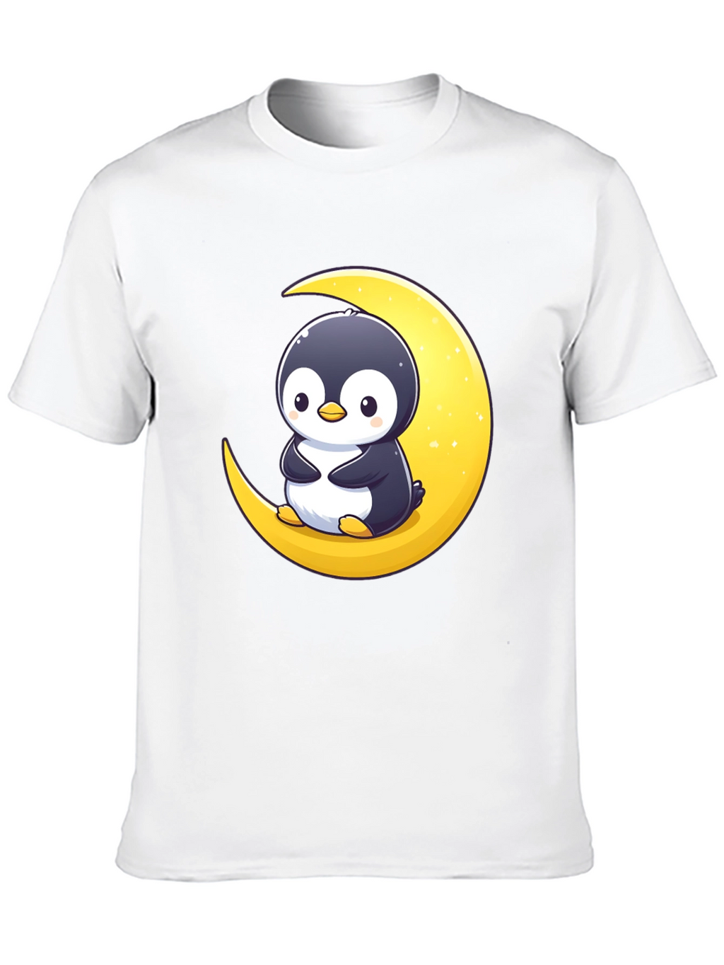 Penguin Moon Graphic Tee - Black Cotton T-Shirt