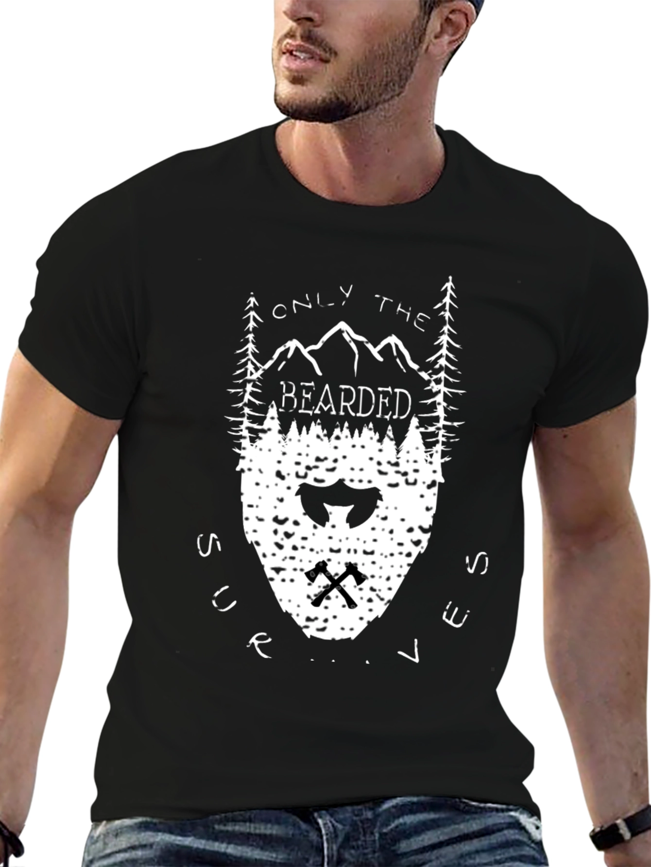 Bearded Man Graphic T-Shirt
