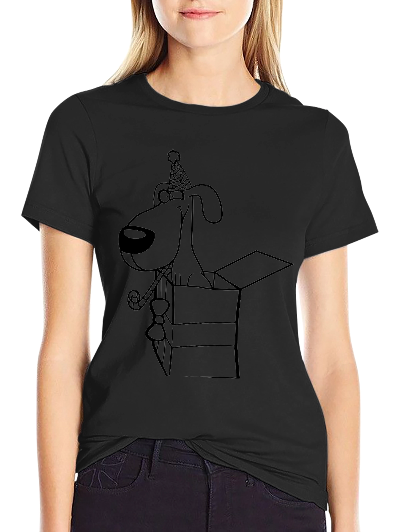Dog in Box Graphic Tee - Black