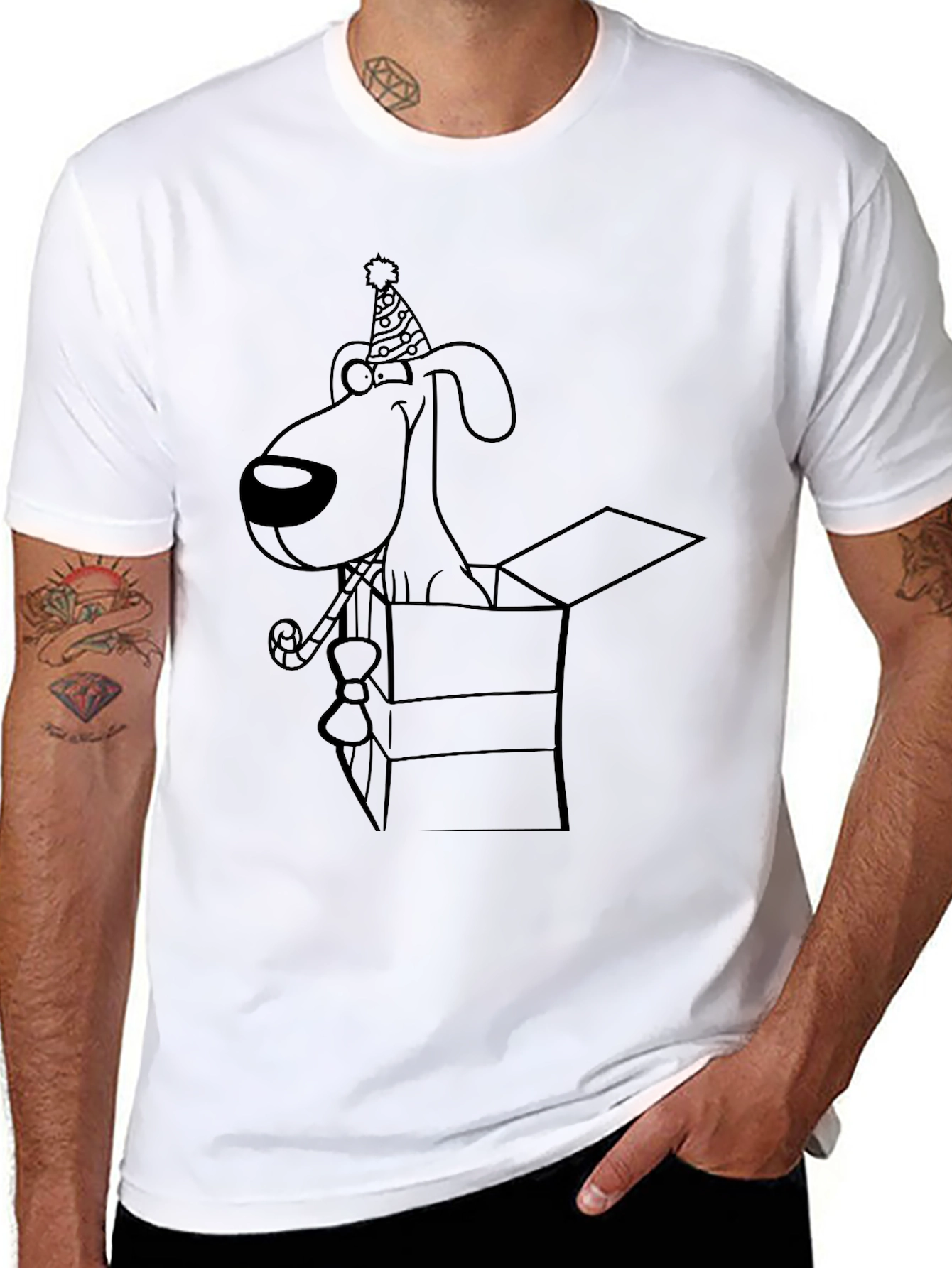 Dog in Box Graphic Tee - Black