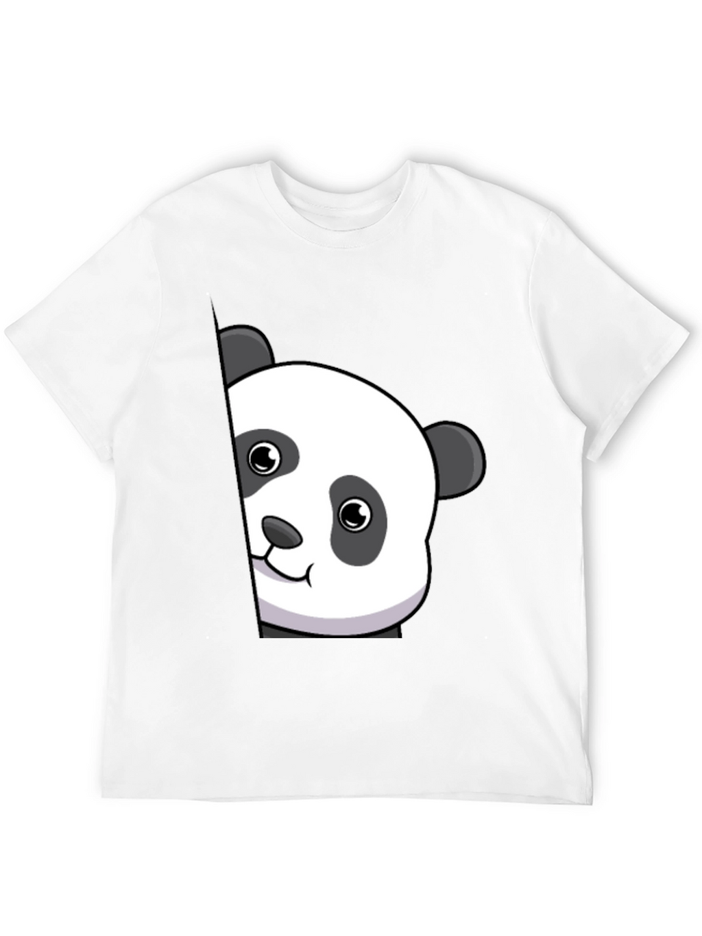 Cute Panda Peek Black T-Shirt - Unique Animal Tee