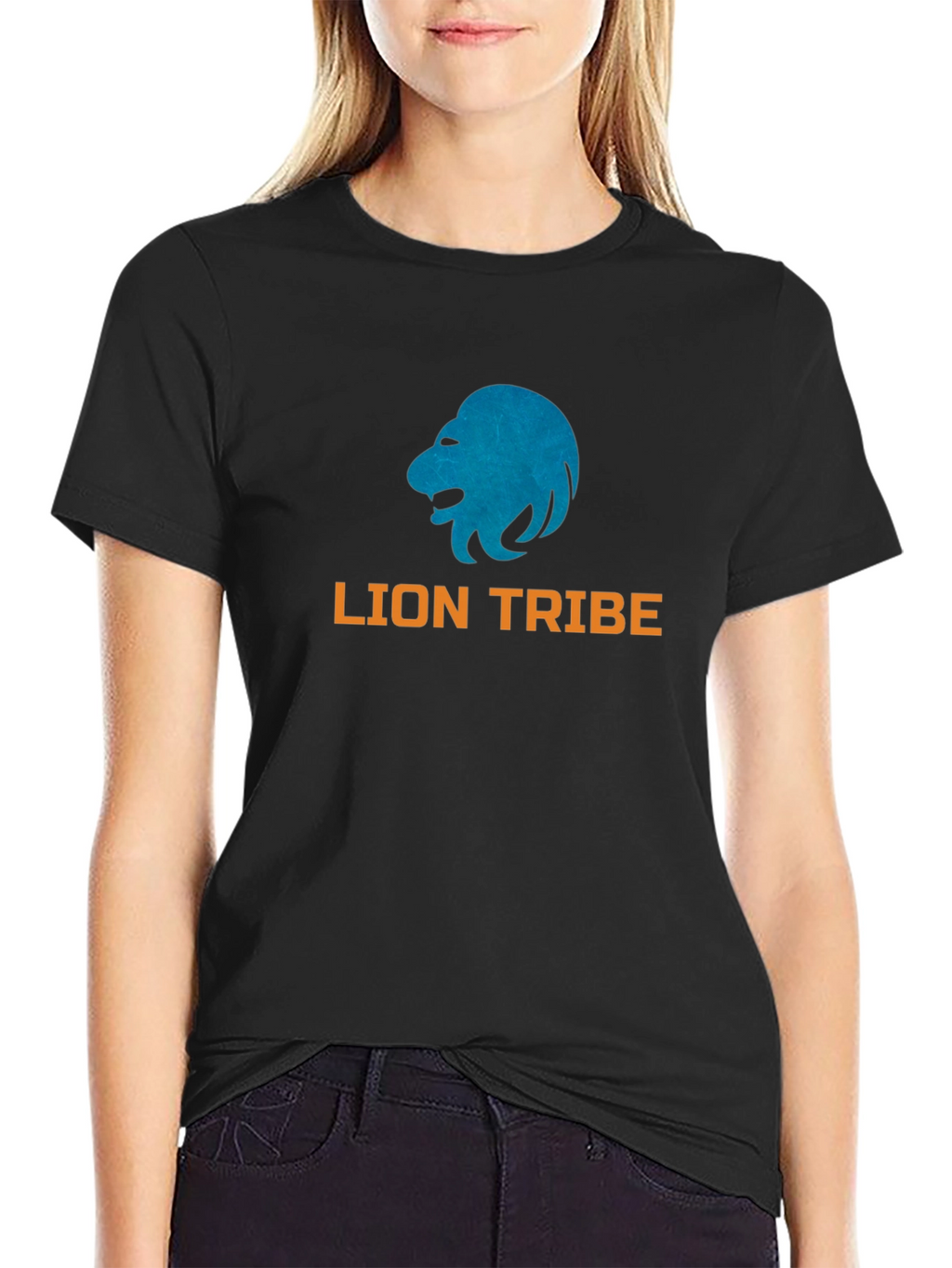 Lion Tribe Graphic Print Black T-Shirt