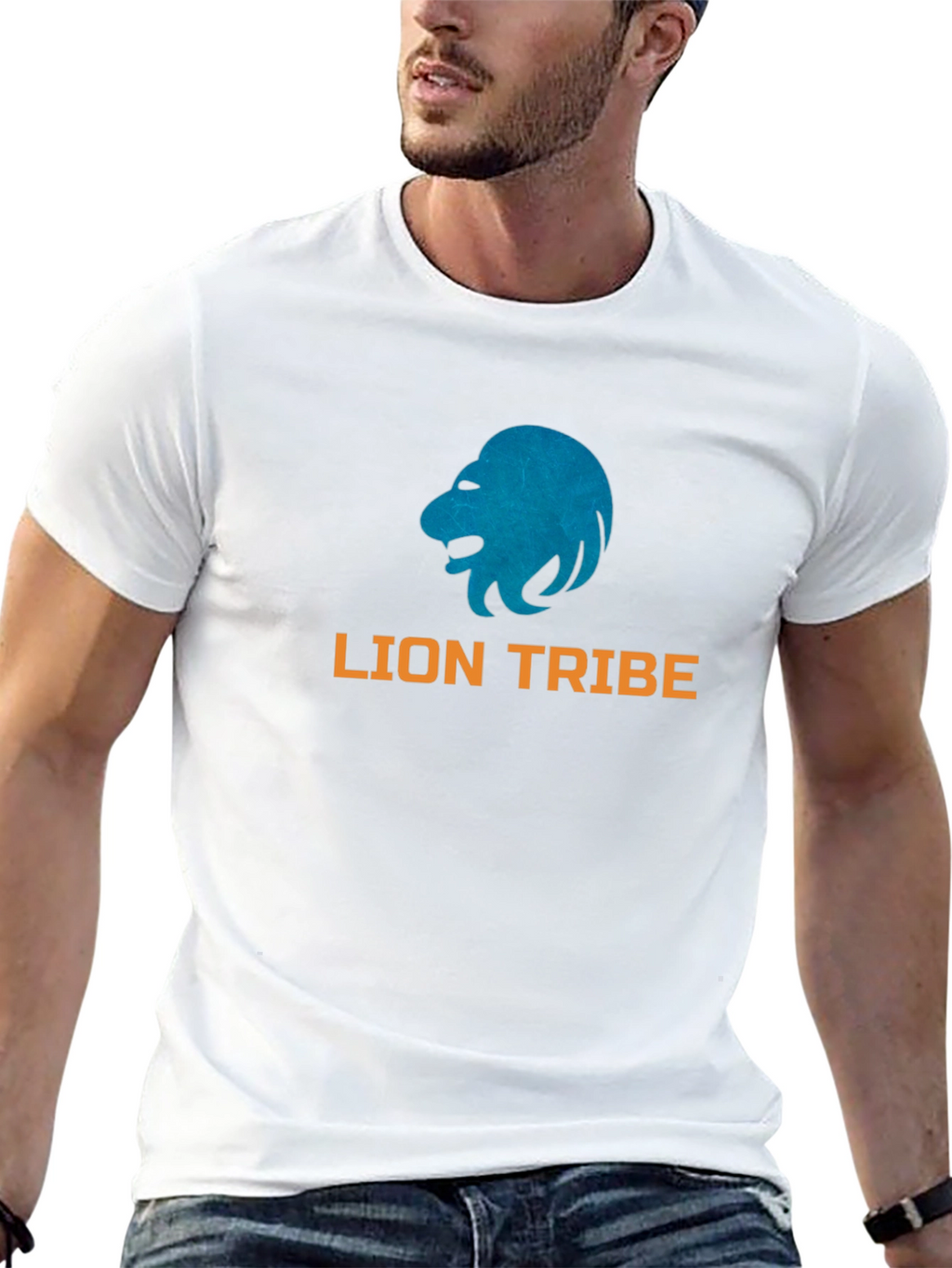 Lion Tribe Graphic Print Black T-Shirt