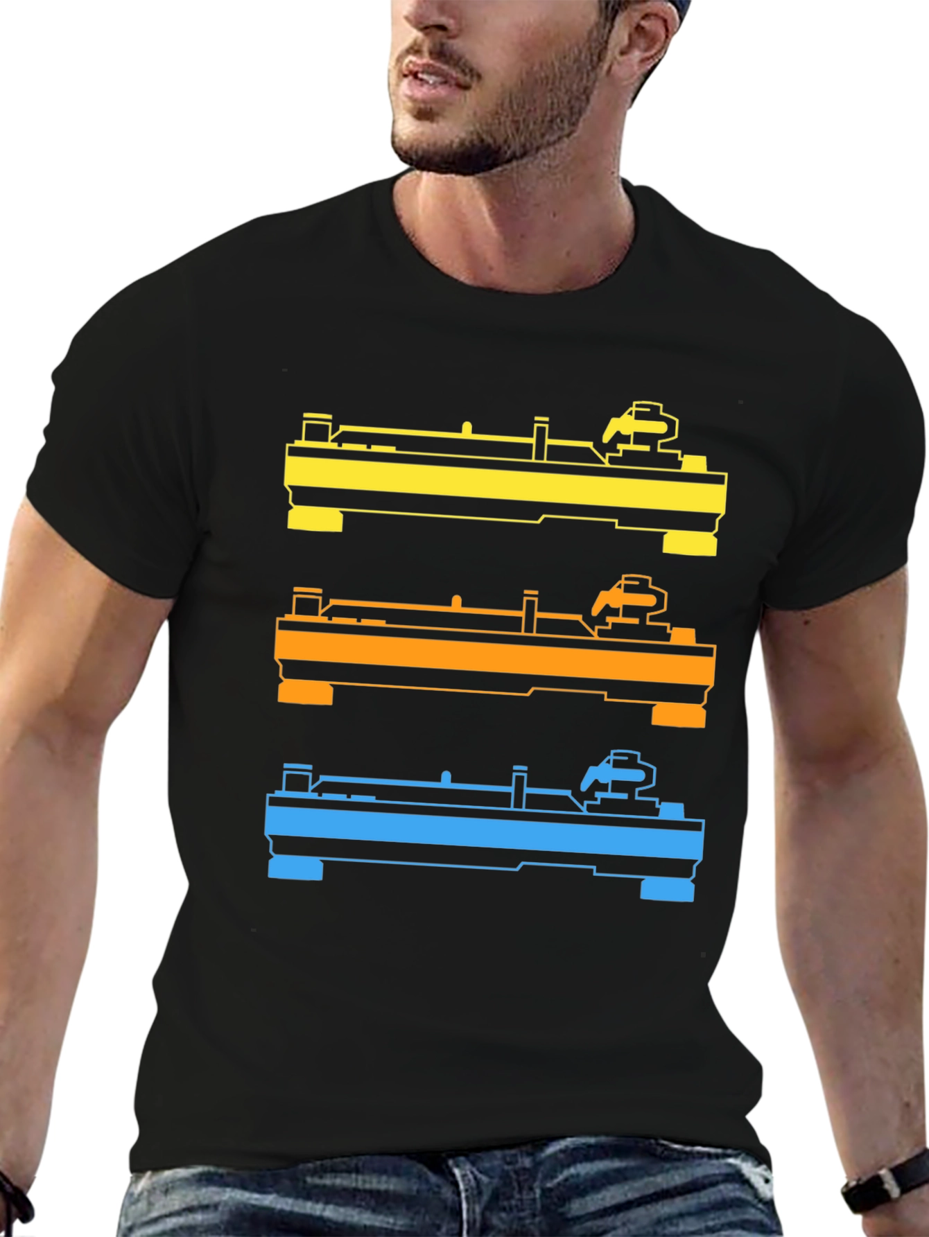 DJ Turntable T-Shirt - Colorful Vinyl Graphic
