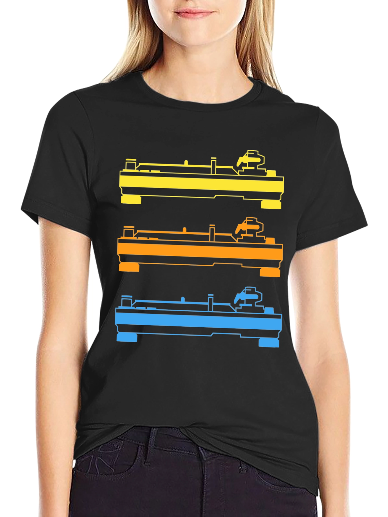 DJ Turntable T-Shirt - Colorful Vinyl Graphic