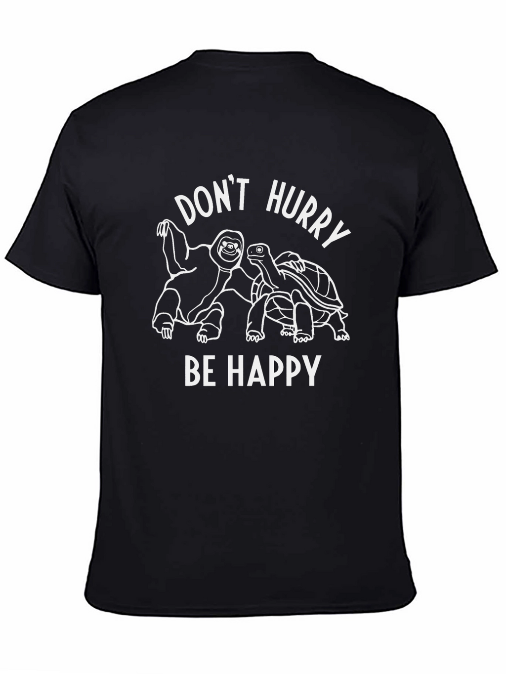 Dont Hurry Be Happy Black Graphic Tee