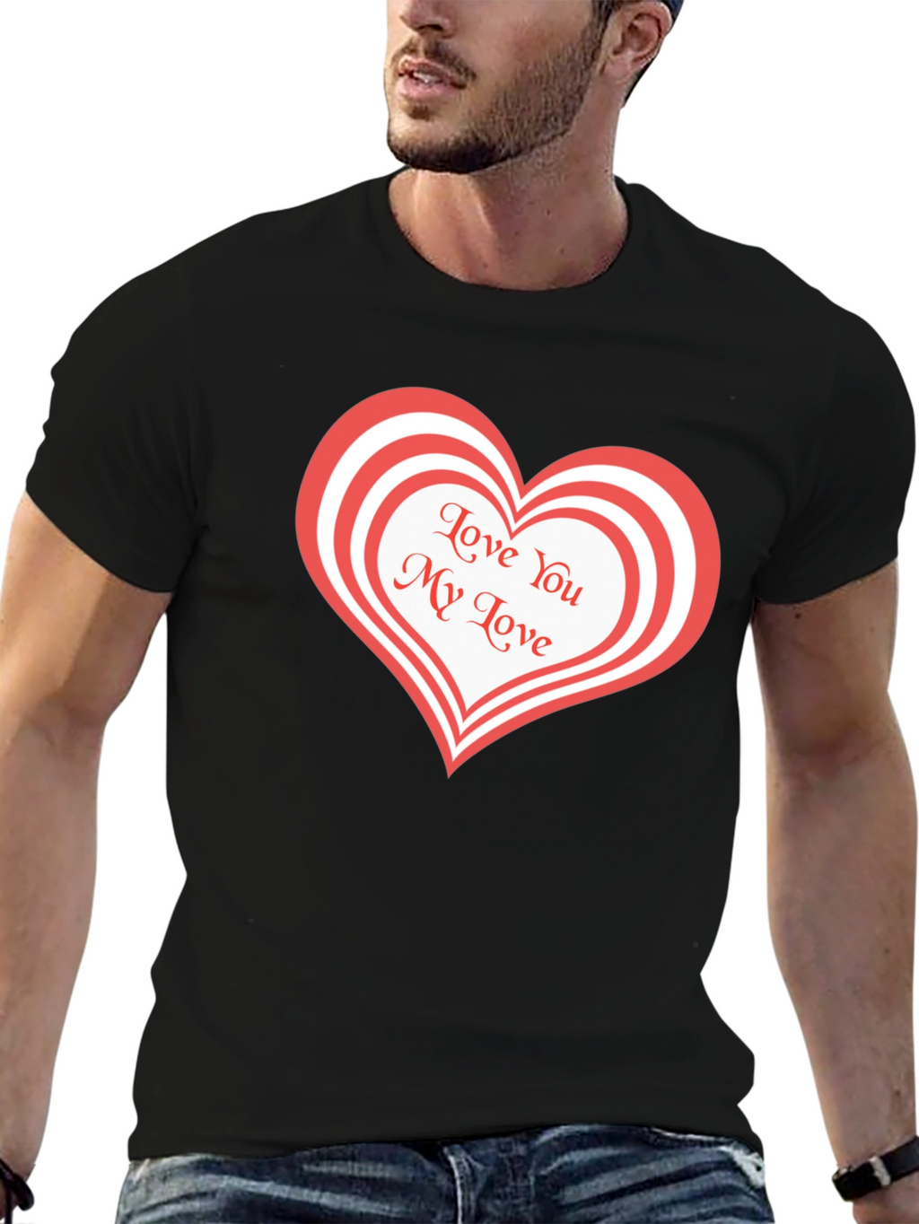 Love You My Love Black T-Shirt