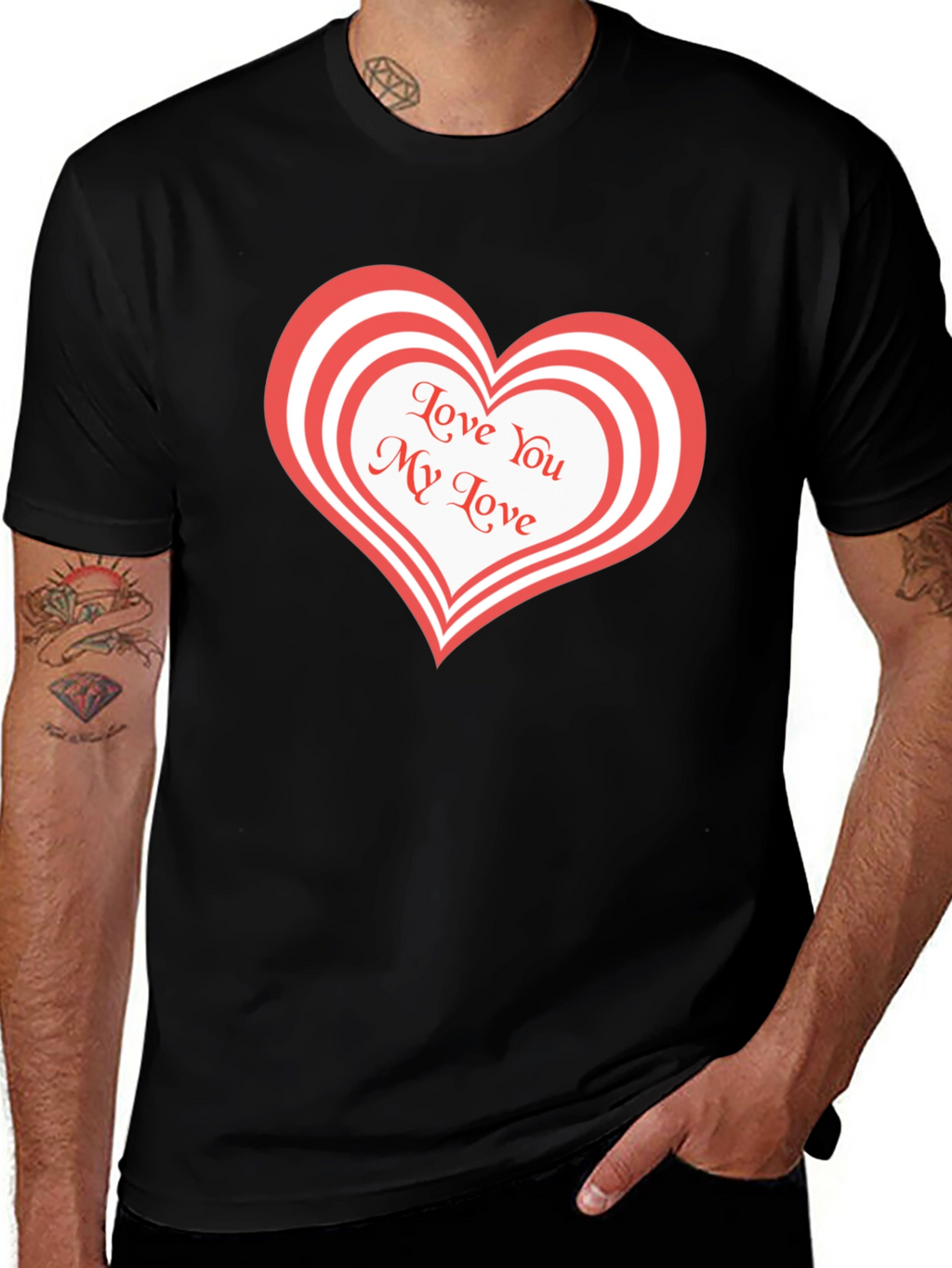 Love You My Love Black T-Shirt