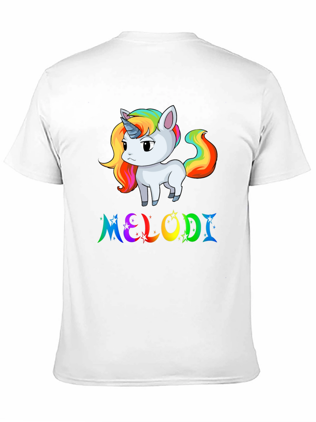 Unicorn Melodi Rainbow Black T-Shirt