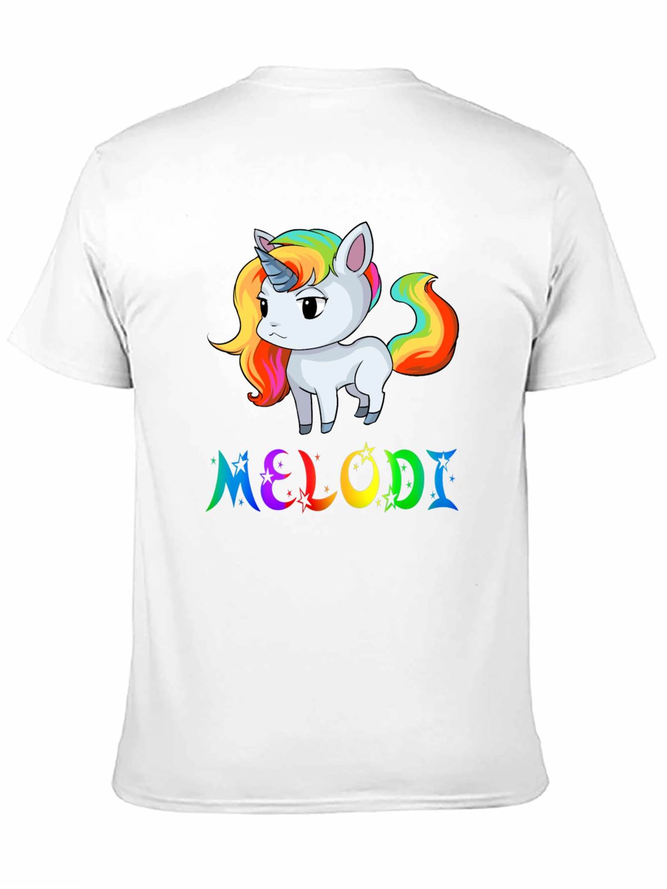 Unicorn Melodi Rainbow Black T-Shirt