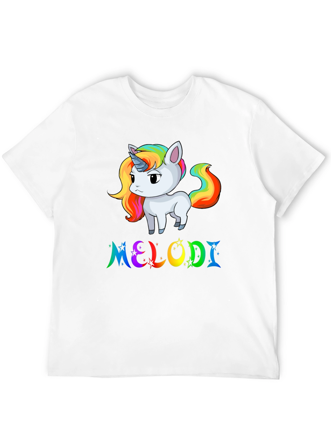Unicorn Melodi Rainbow Black T-Shirt