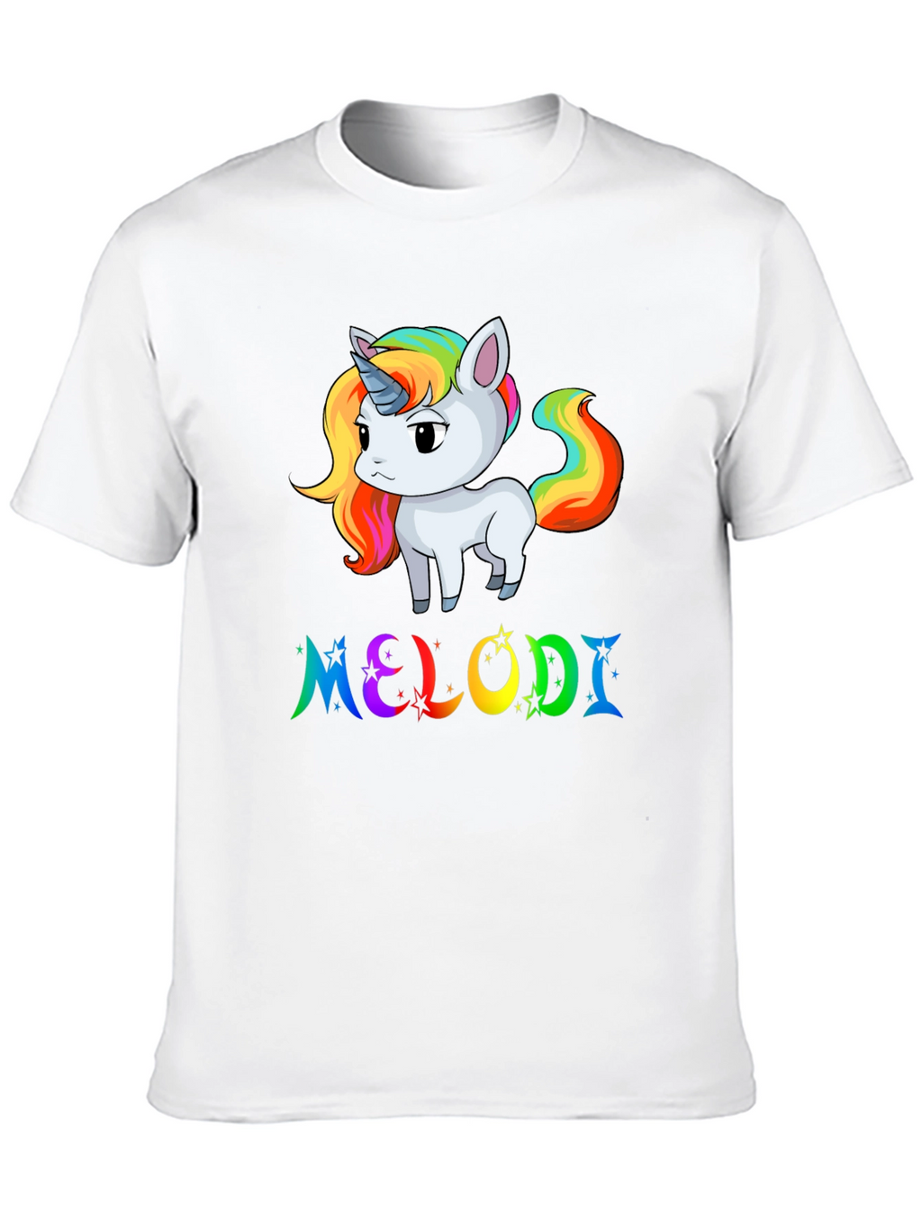 Unicorn Melodi Rainbow Black T-Shirt