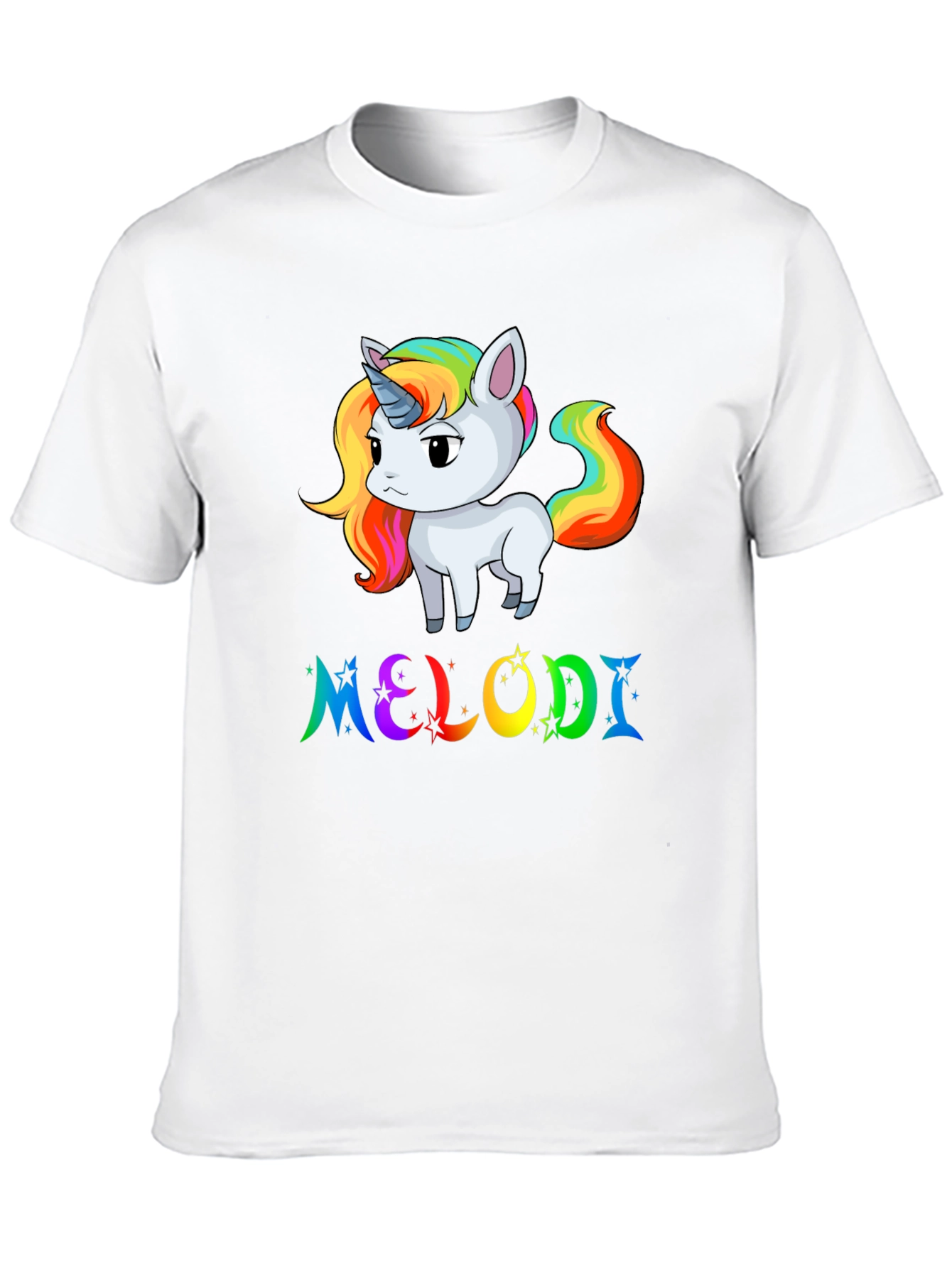 Unicorn Melodi Rainbow Black T-Shirt