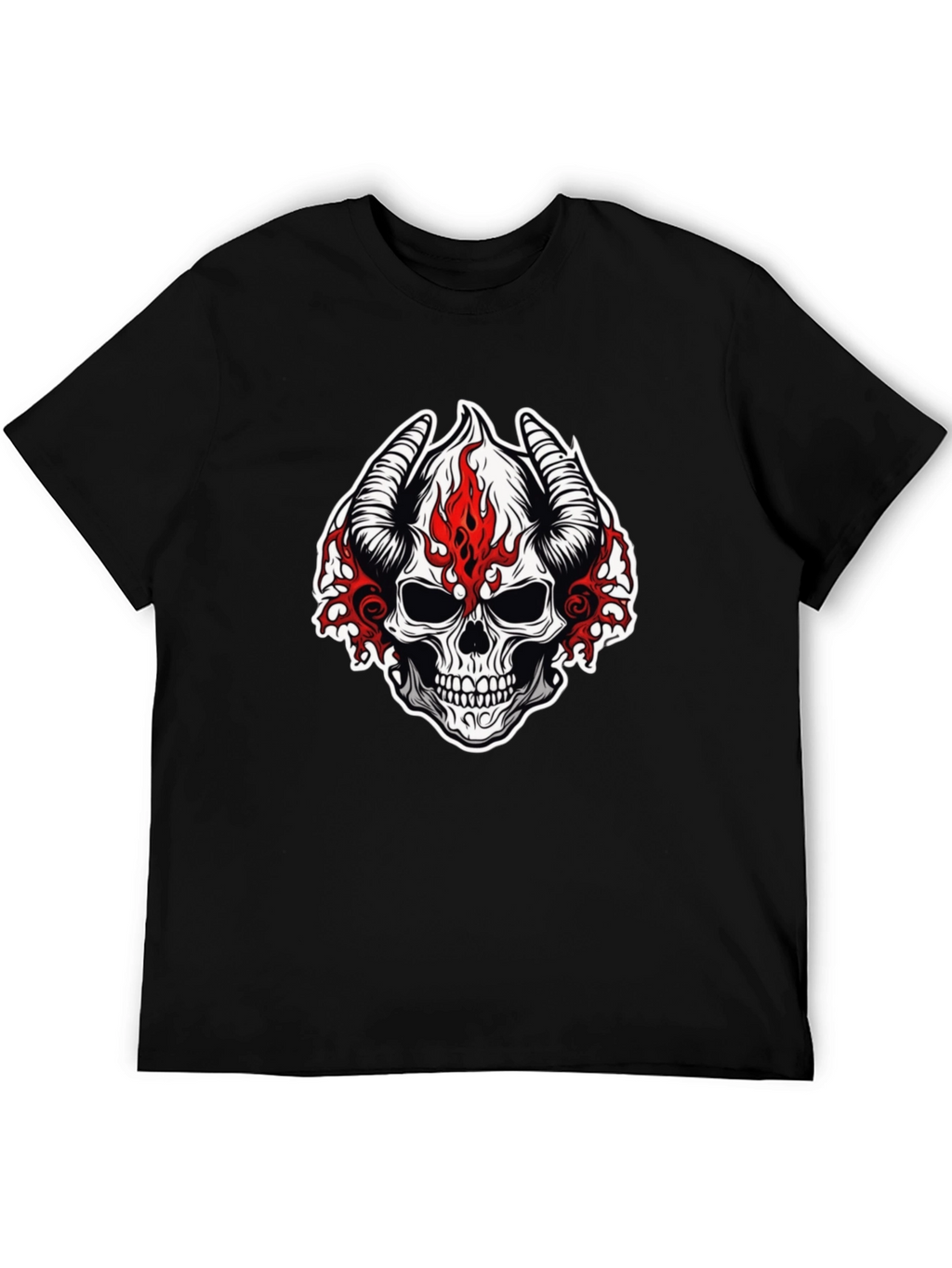 Skull with Horns Graphic T-Shirt