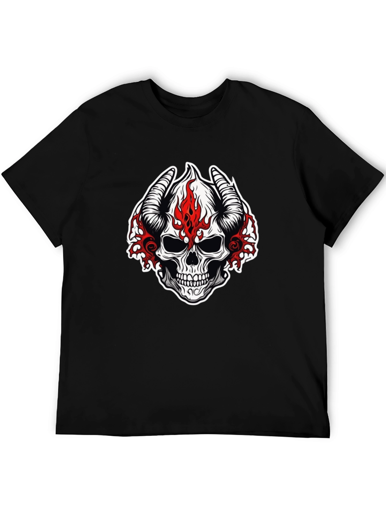 Skull with Horns Graphic T-Shirt