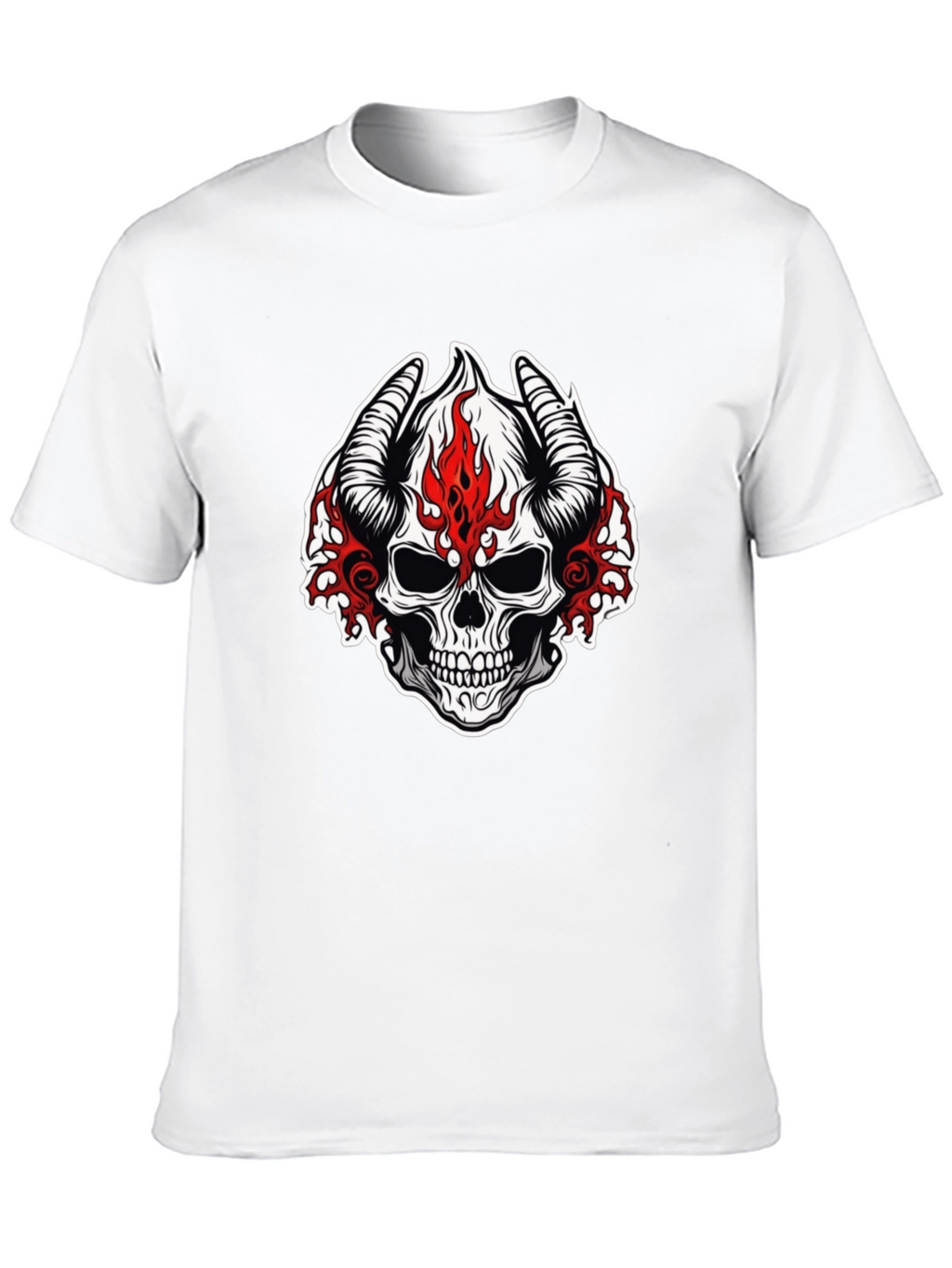 Skull with Horns Graphic T-Shirt