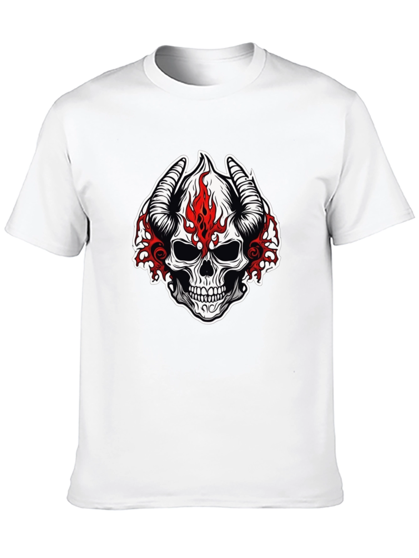 Skull with Horns Graphic T-Shirt