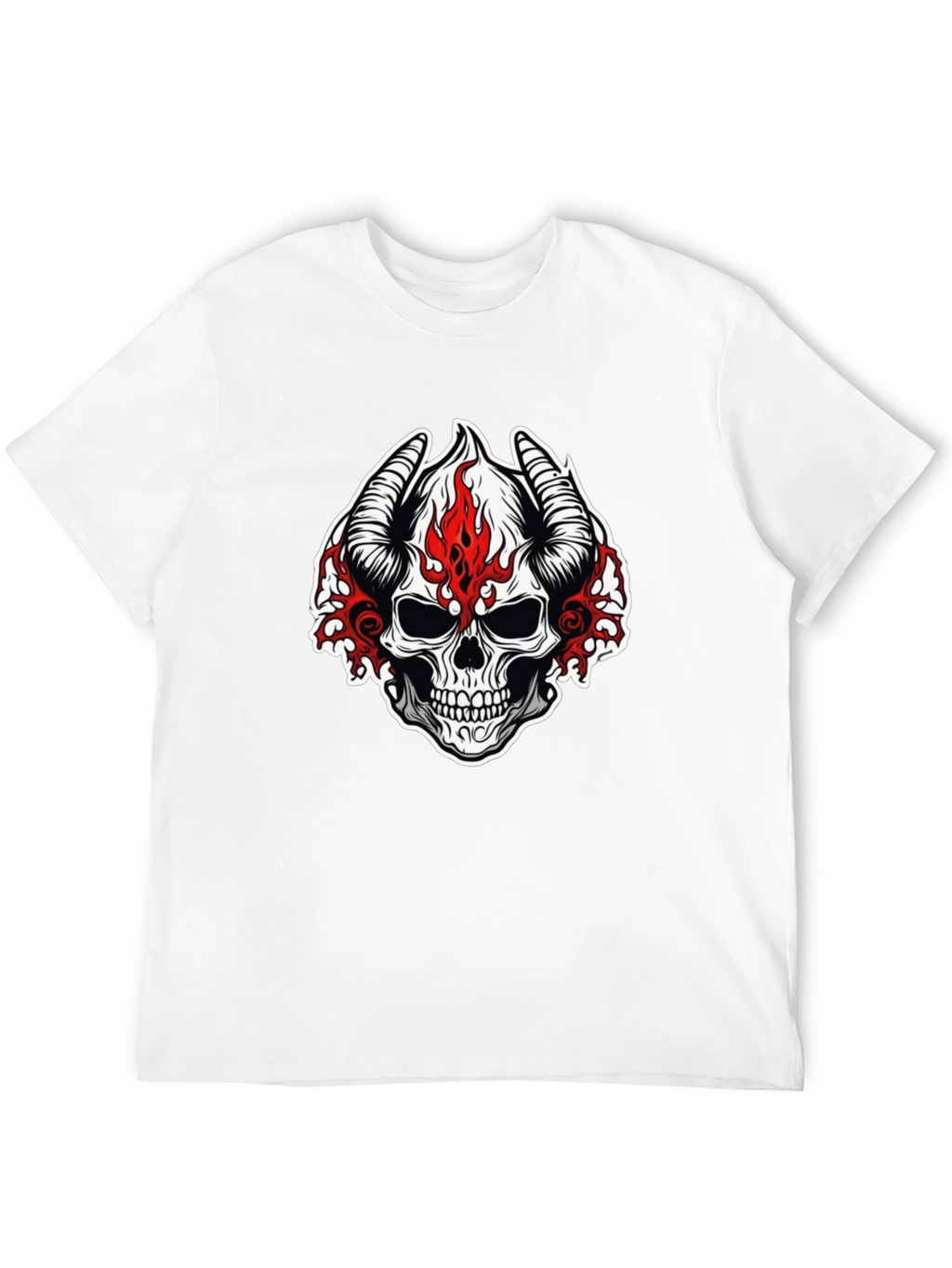 Skull with Horns Graphic T-Shirt