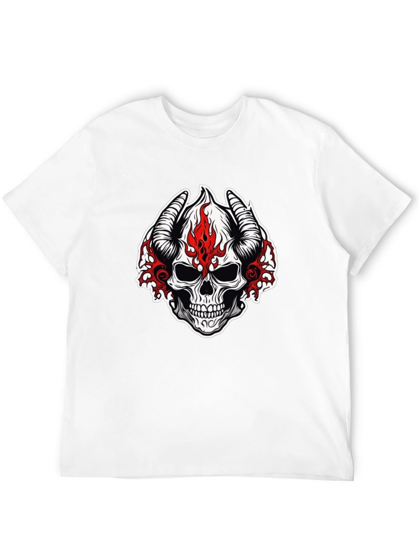 Skull with Horns Graphic T-Shirt